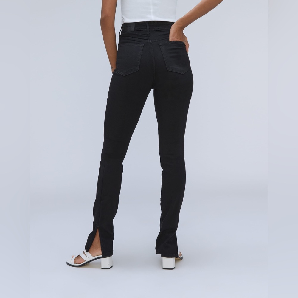 EVERLANE The Way-High Skinny Split Hem Jean in Black Black size 30R. NWOT